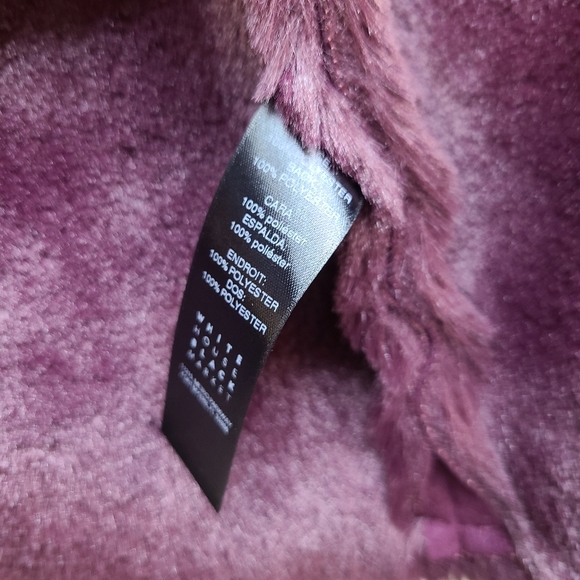 WHBM Shearling Vest in Cabernet Vegan Vest - Picture 7 of 7